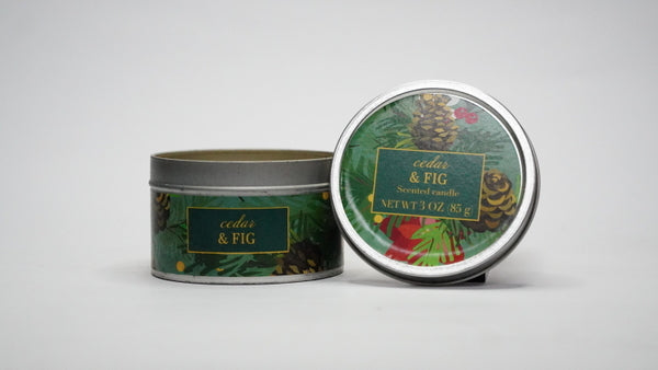 Cedar & Fig Scented Tin Candle