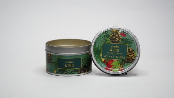 Cedar & Fig Scented Tin Candle