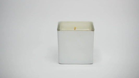 Square Glass Candle - WHITE