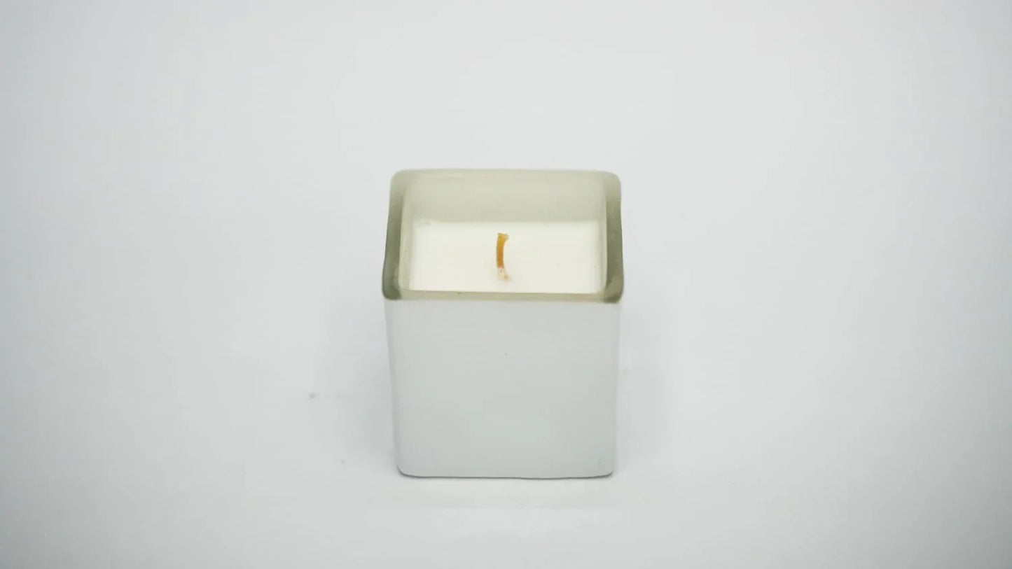 Square Glass Candle - WHITE
